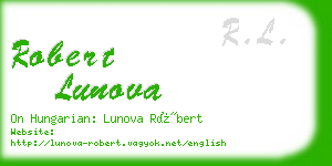 robert lunova business card